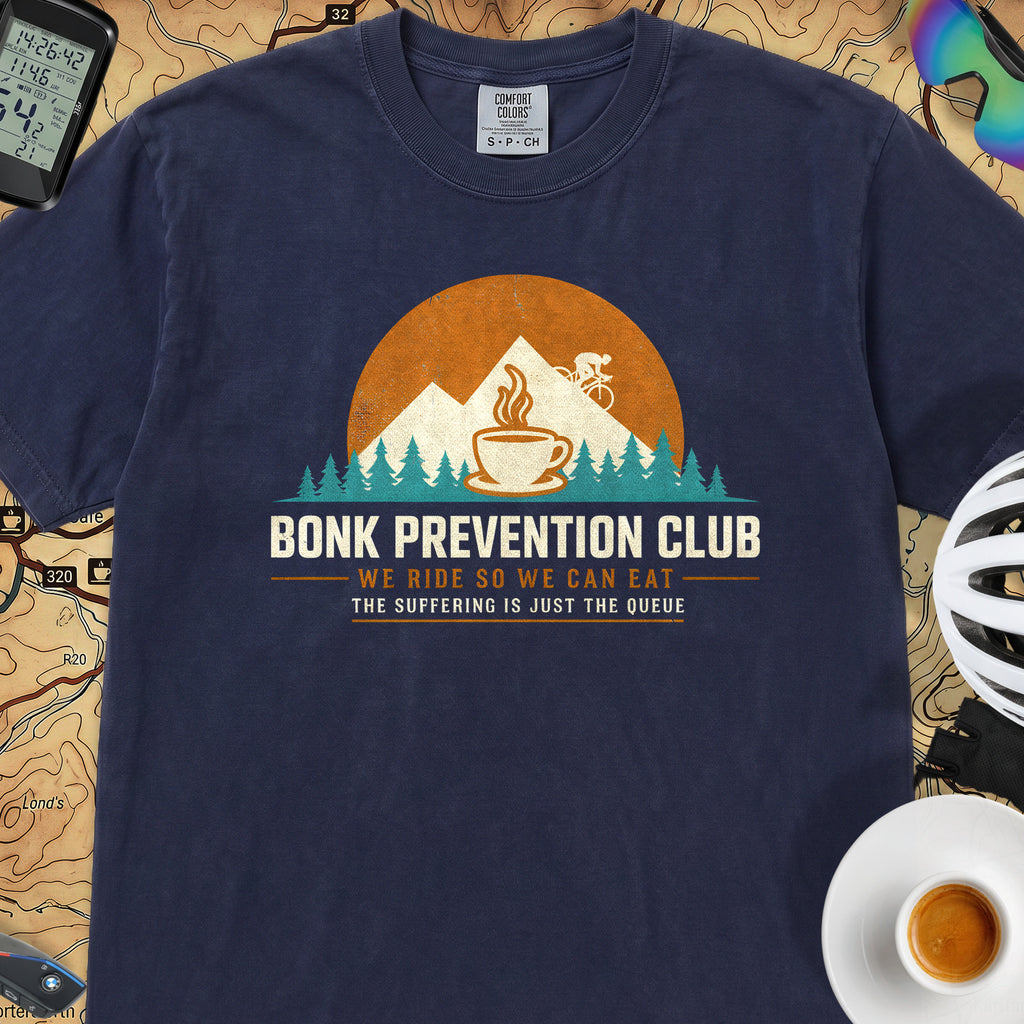 Bonk Prevention Cycling T-Shirt — True Navy