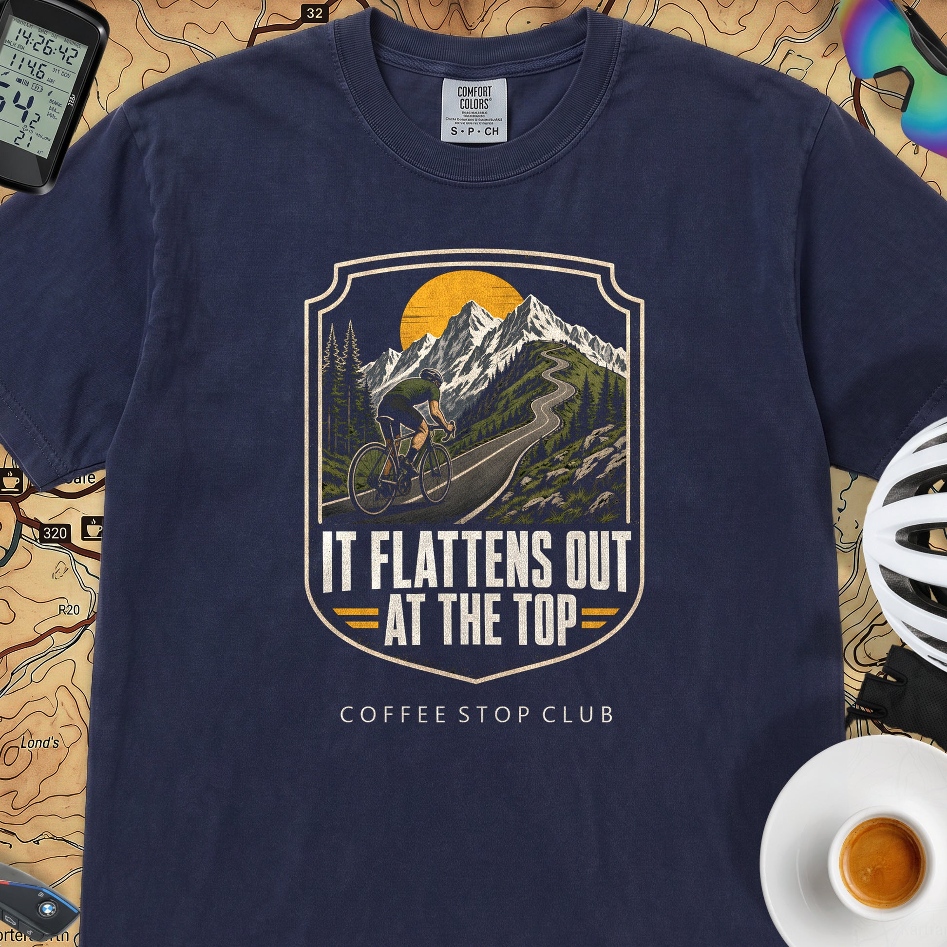 It Flattens Out Cycling T-Shirt — True Navy