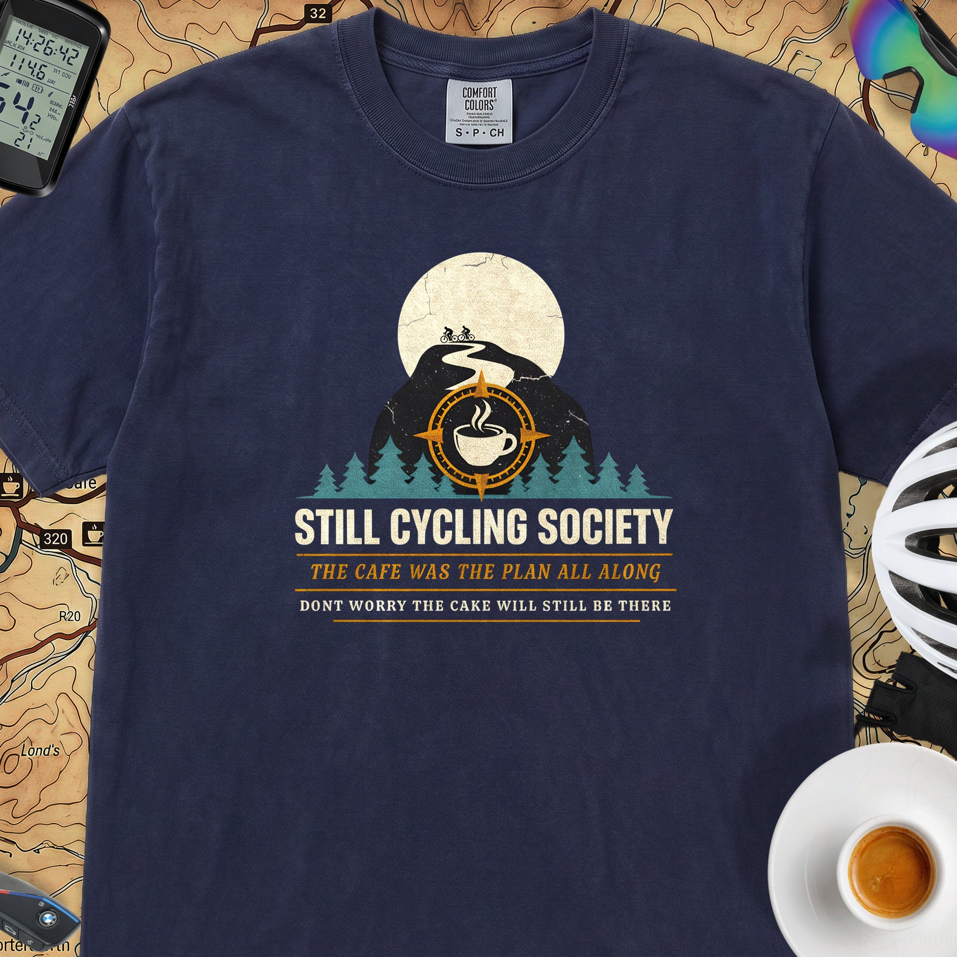 Still Cycling Society T-Shirt — True Navy