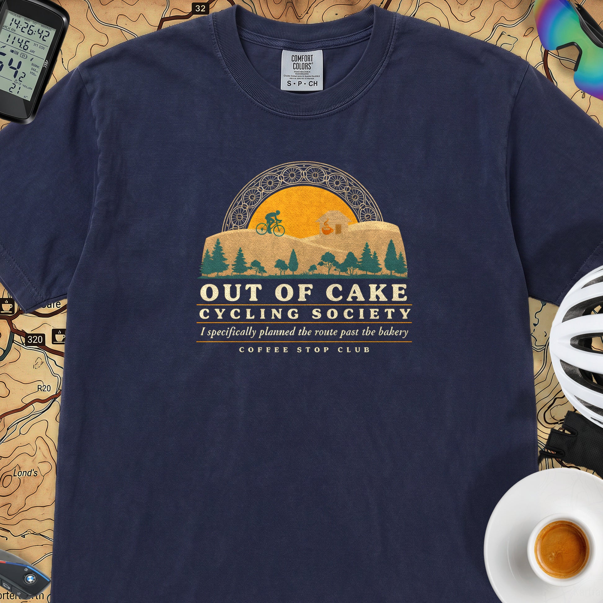 Out of Cake Cycling T-Shirt — True Navy