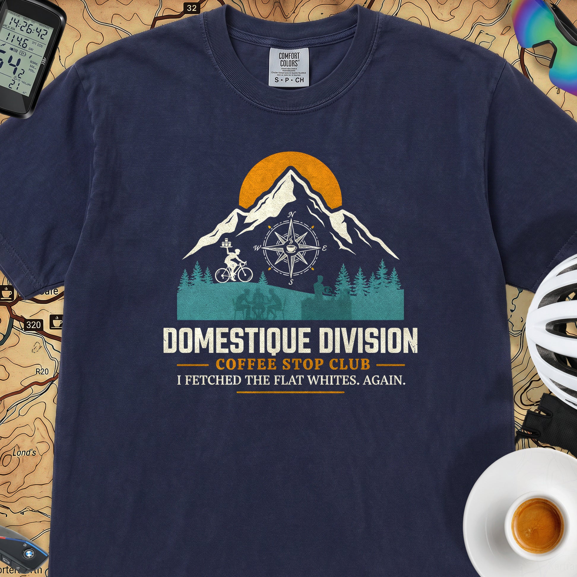 Domestique Division Cyclist T-Shirt — True Navy