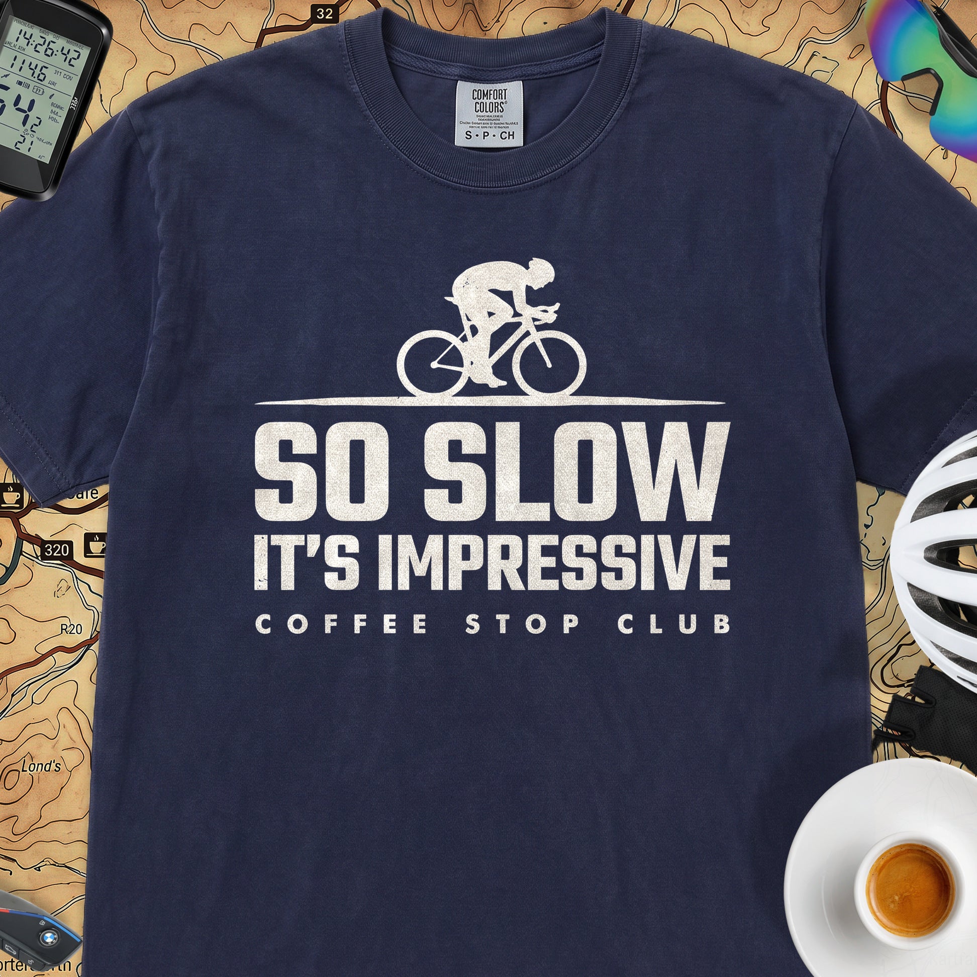 So Slow It's Impressive Cycling T-Shirt — True Navy