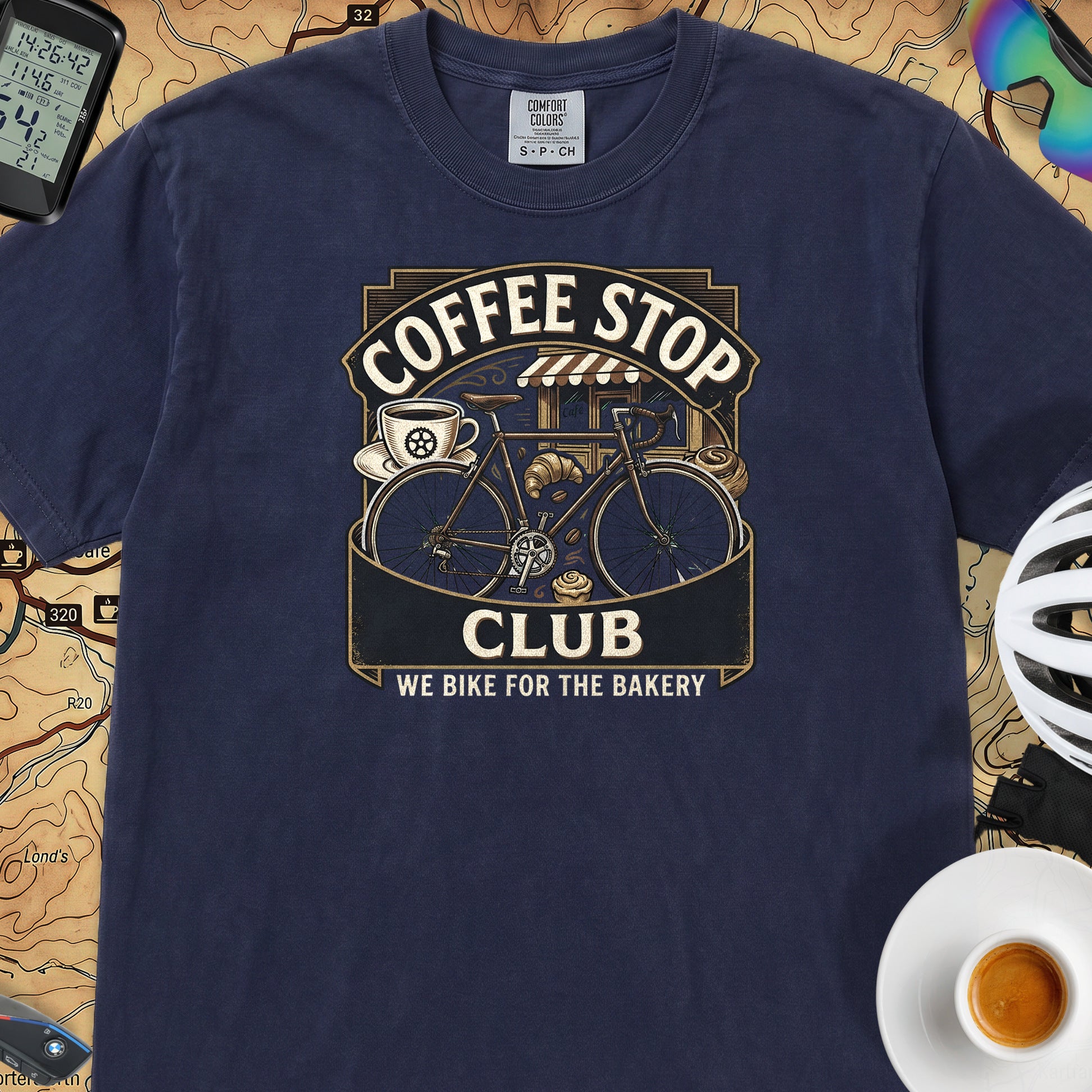 We Ride for the Bakery T-Shirt — True Navy