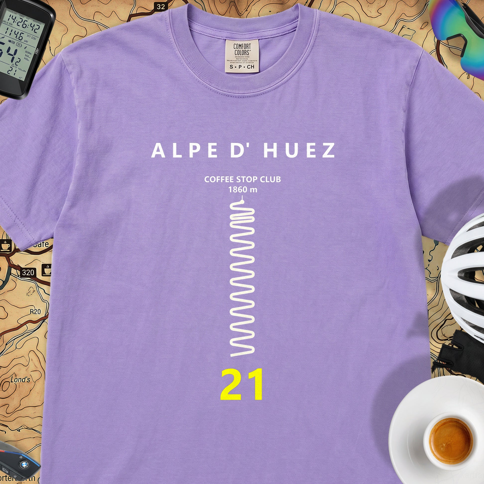 Alpe d'Huez Hairpin T-Shirt — Violet
