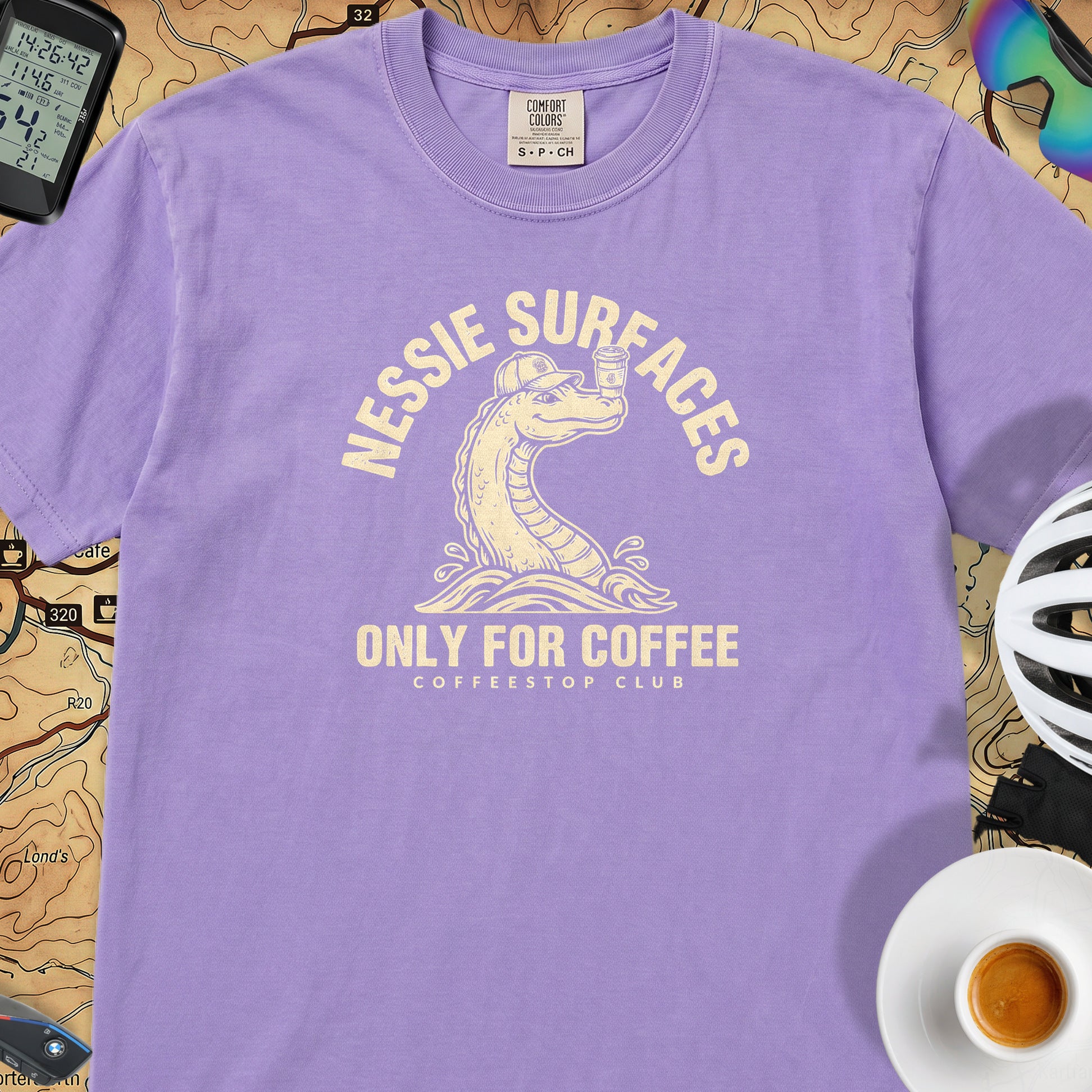 Nessie Surfaces Cycling T-Shirt — Violet