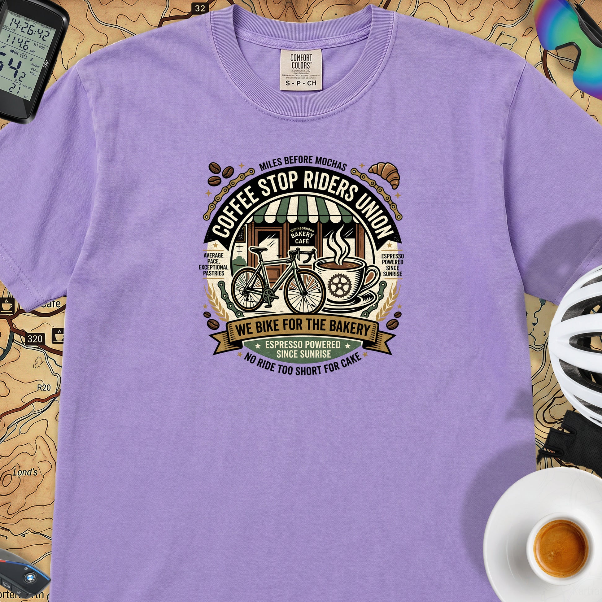 Riders Union Bakery T-Shirt — Violet