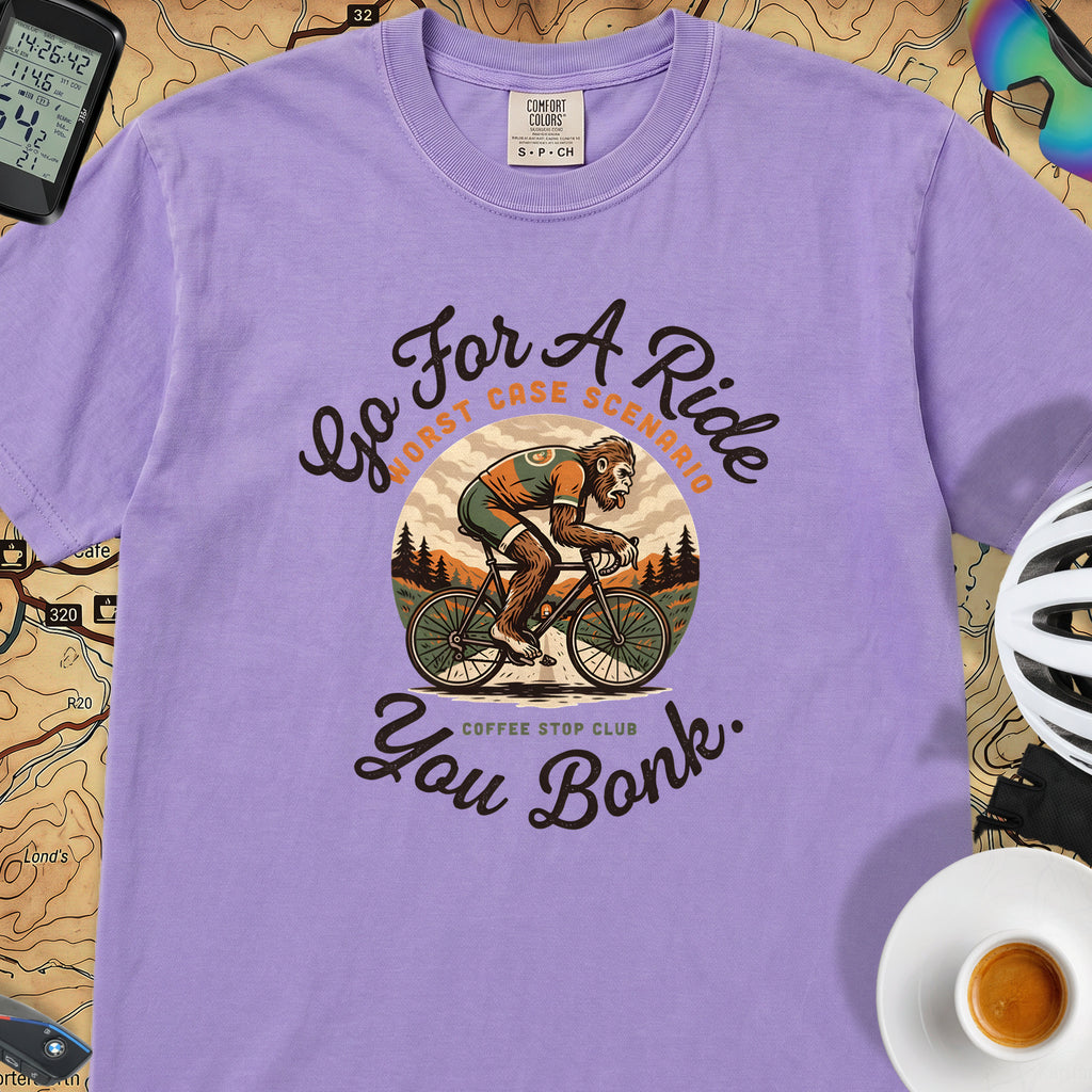 Go For A Ride Biker T‑Shirt — Violet