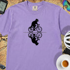 Raccoon Cycling Reflection T‑Shirt — Violet
