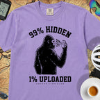 99% Hidden 1% Uploaded Cycling T-Shirt — Violet