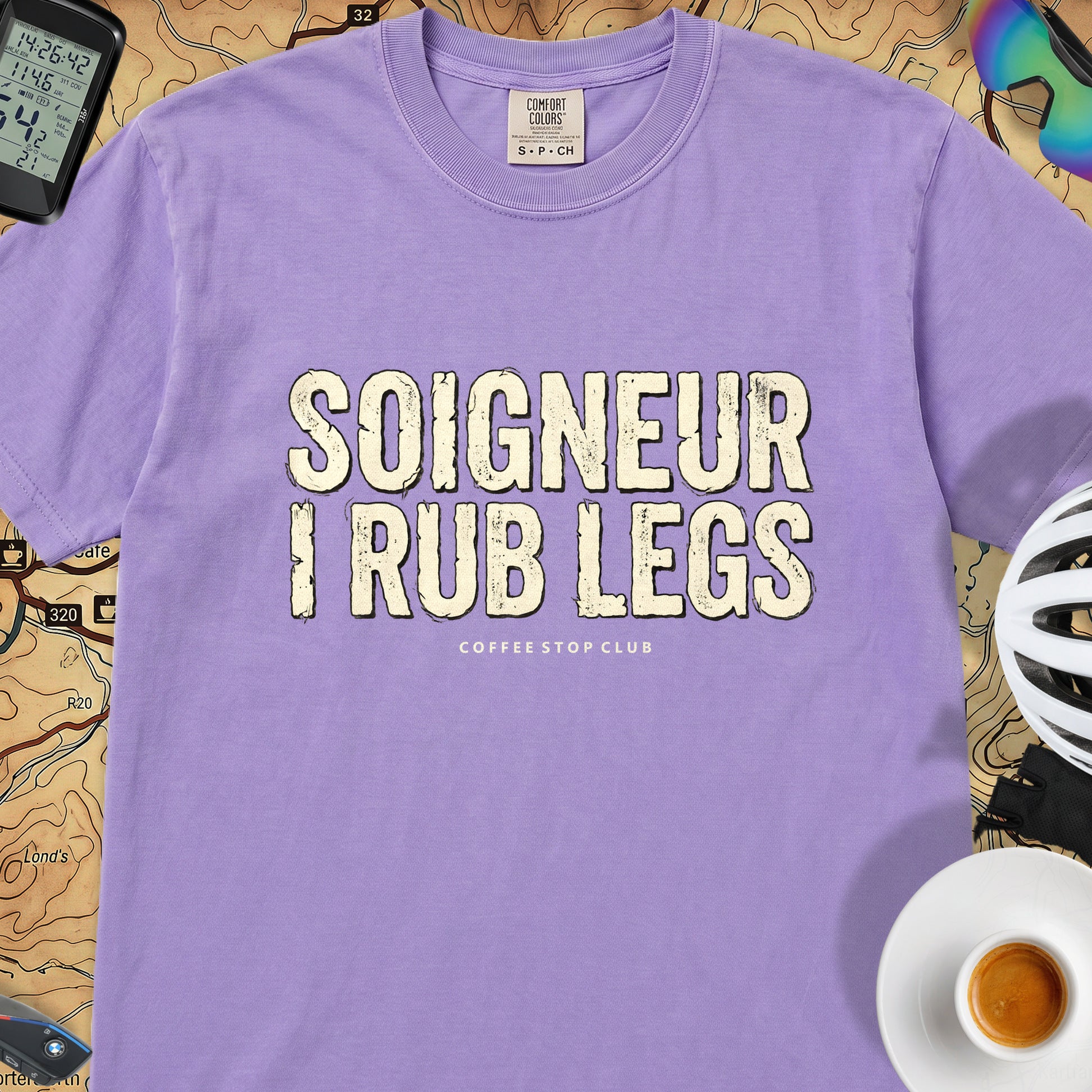 Soigneur Leg Rub Tour T‑Shirt — Violet