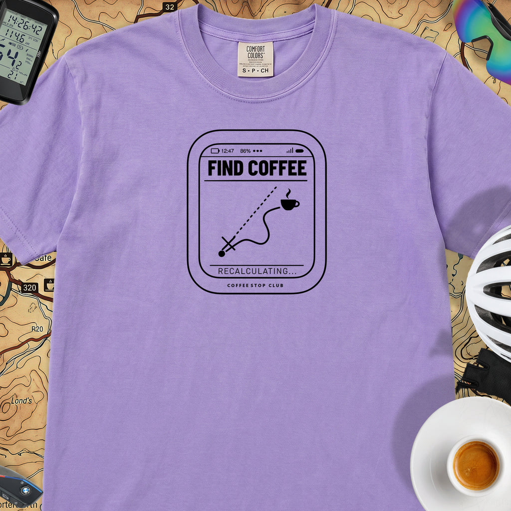 Recalculating For Coffee T-Shirt — Violet