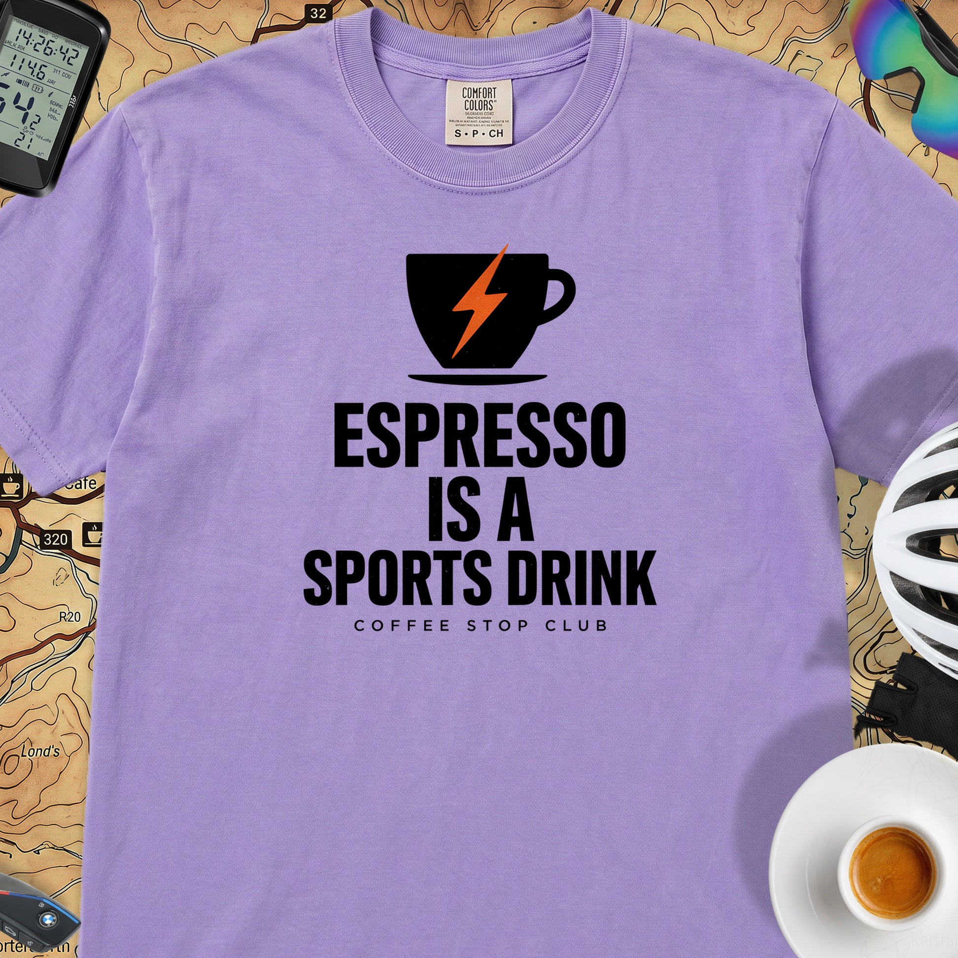 Espresso Is A Sports Drink Cycling T-Shirt — Violet