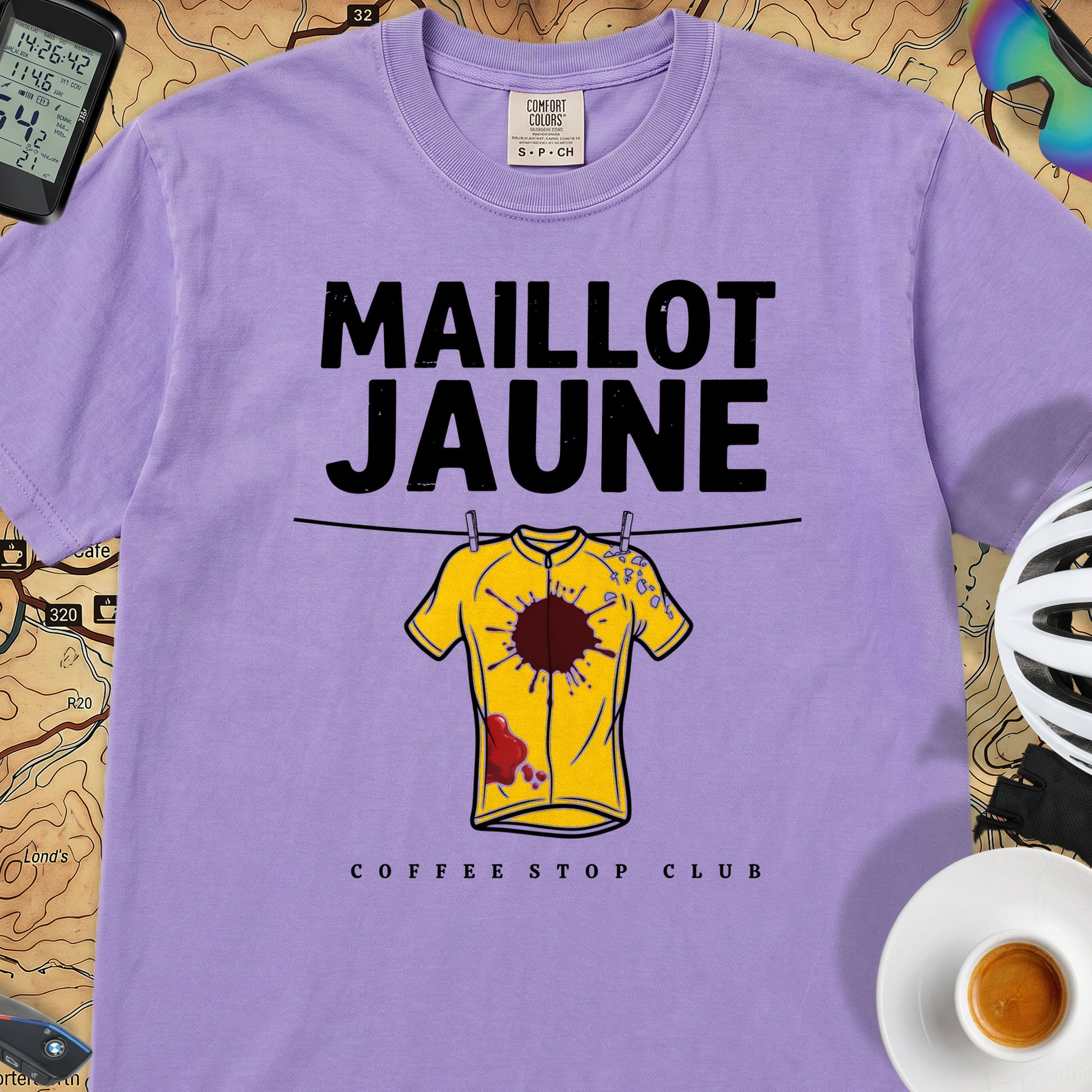 Yellow Jersey TdF Cyclist T-Shirt — Violet