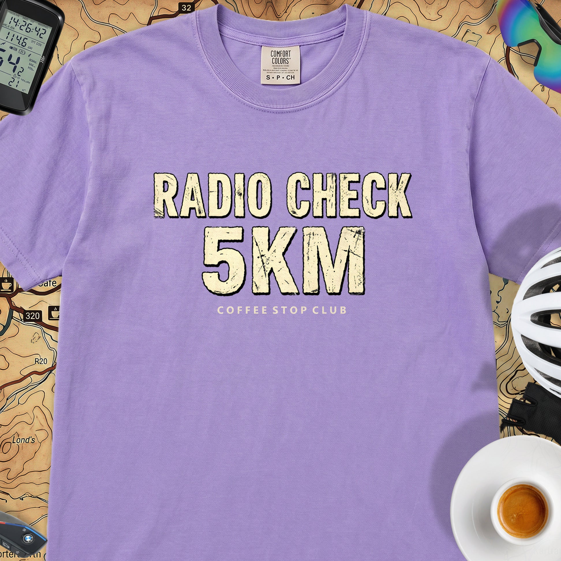 Radio Check 5Km Tour T‑Shirt — Violet