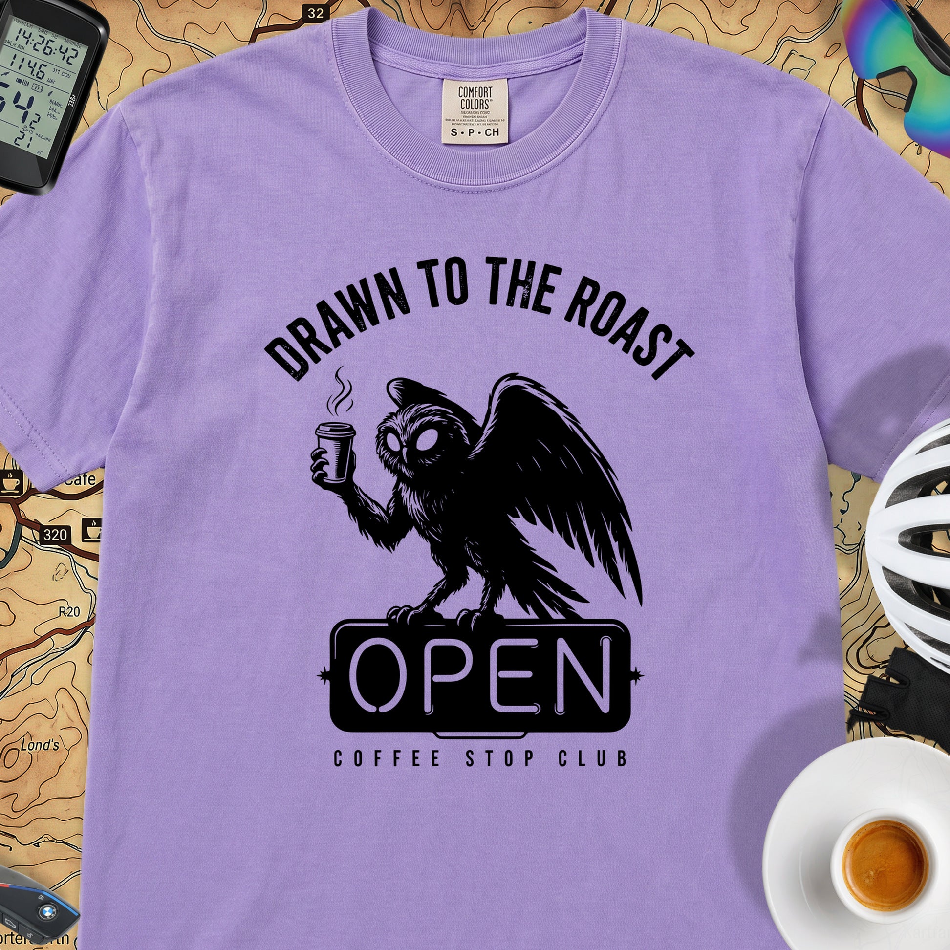Drawn to the Roast Cycling T-Shirt — Violet