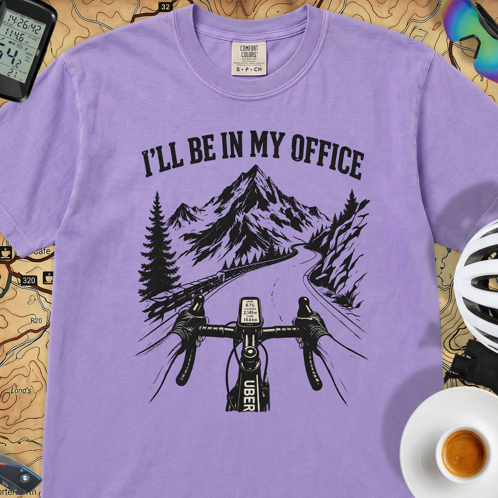 I'll Be In My Office Bike T‑Shirt — Violet