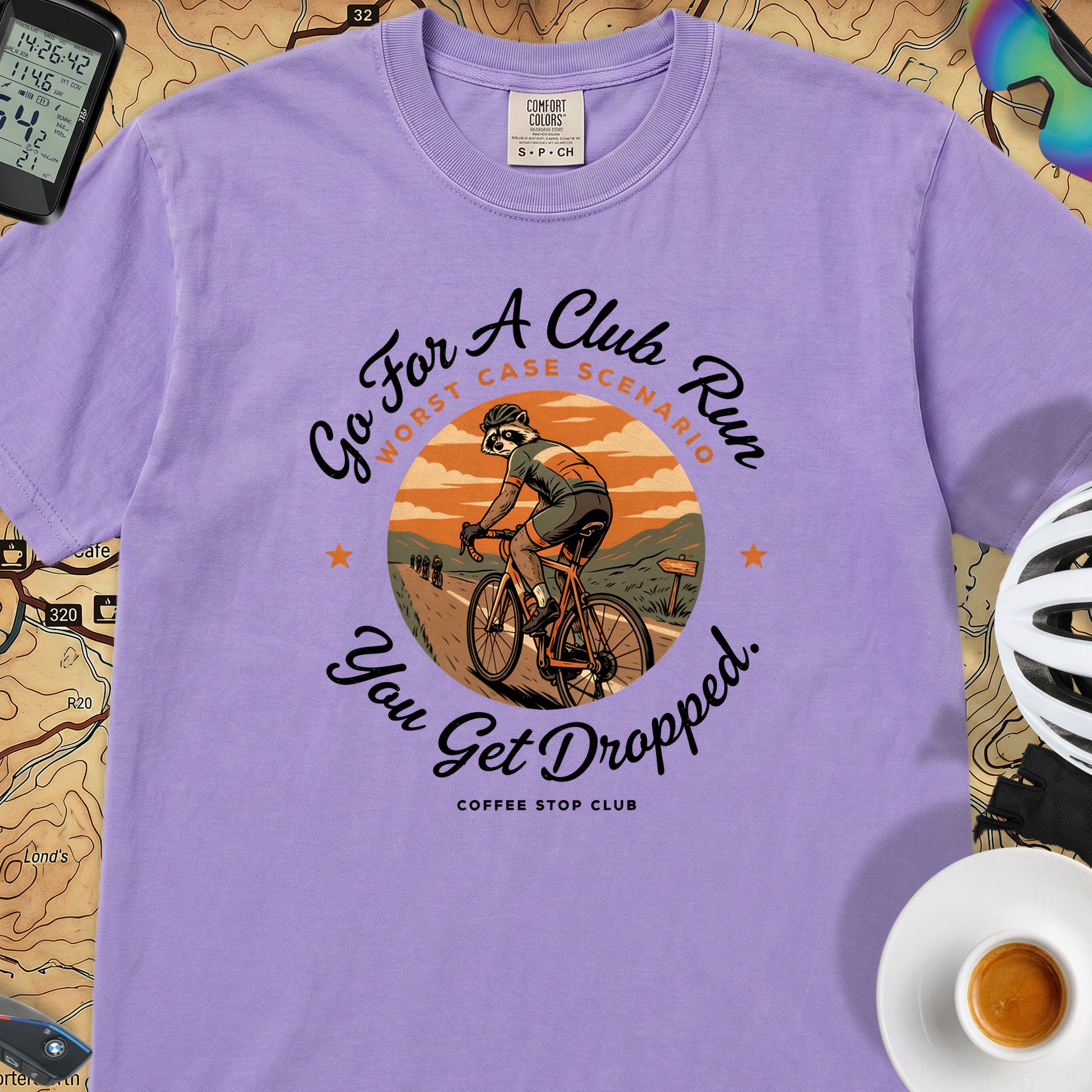 Cyclist Get Dropped T‑Shirt — Violet