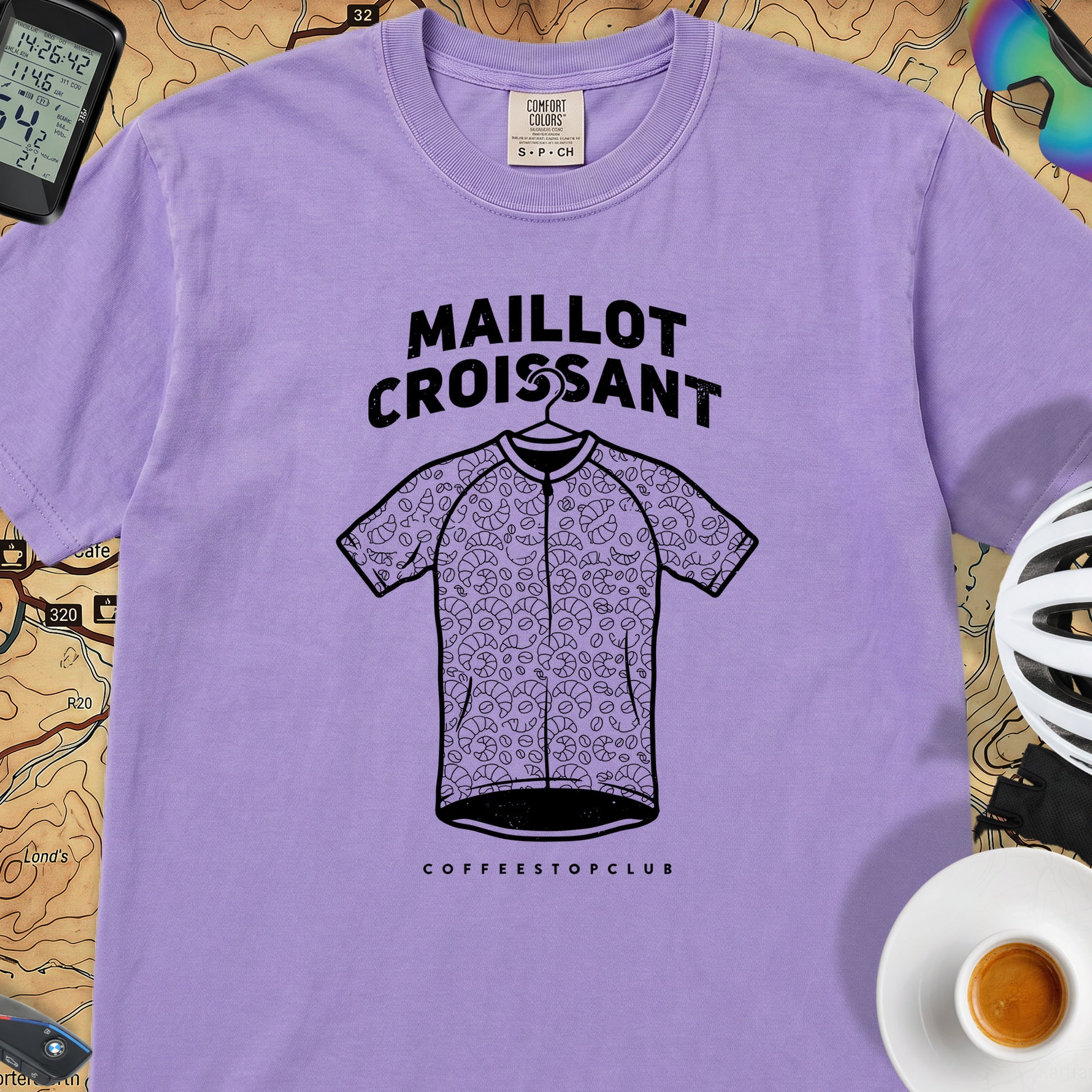 Maillot Croissant Cyclist T-Shirt — Violet