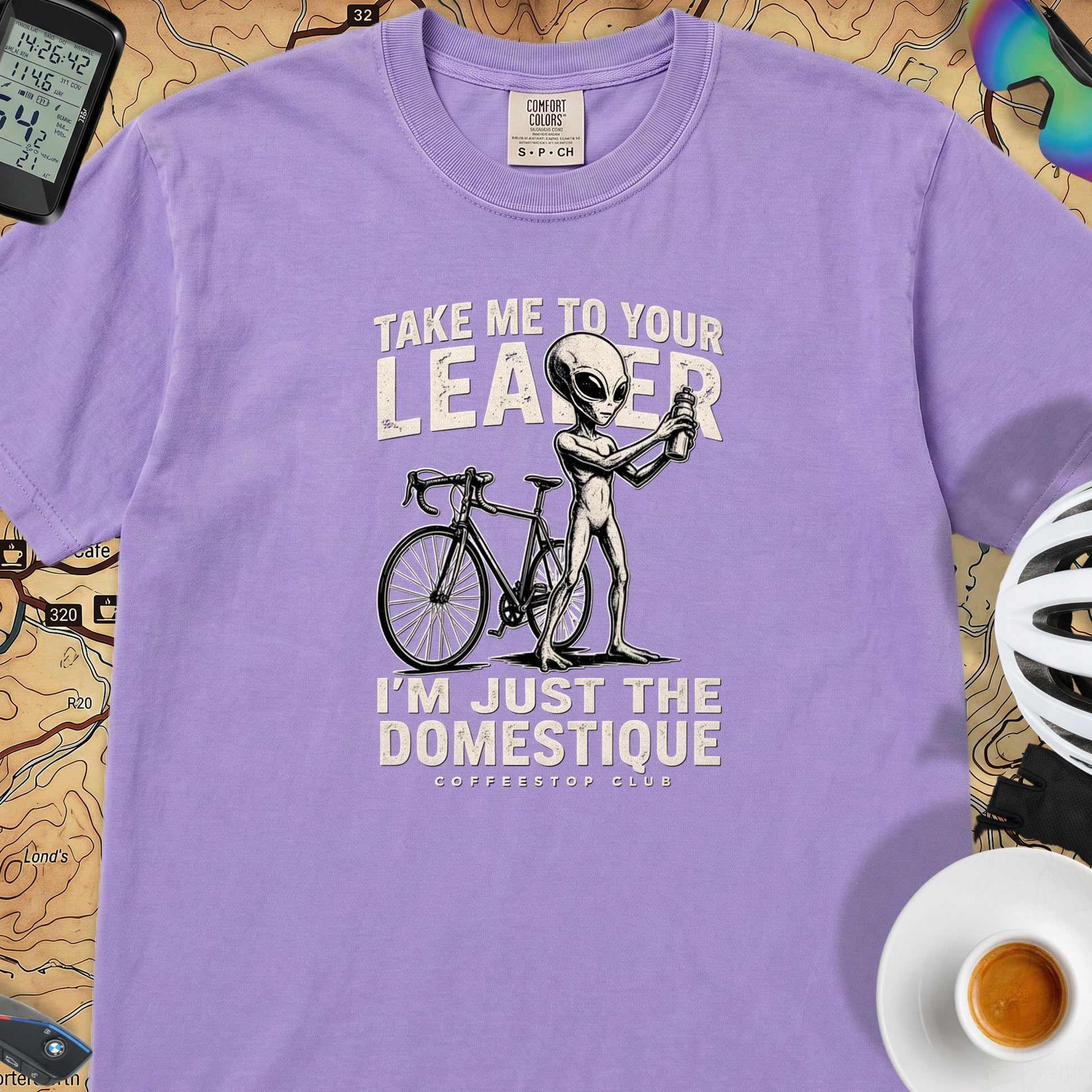Domestique Alien Cycling T-Shirt — Violet