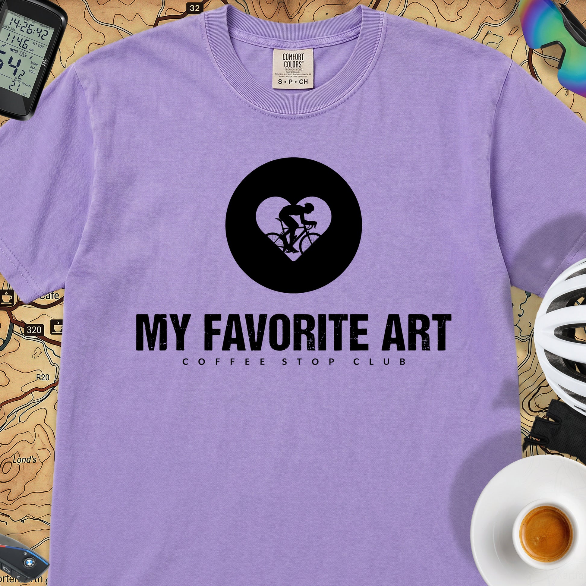 Latté Art Cycling T-Shirt — Violet