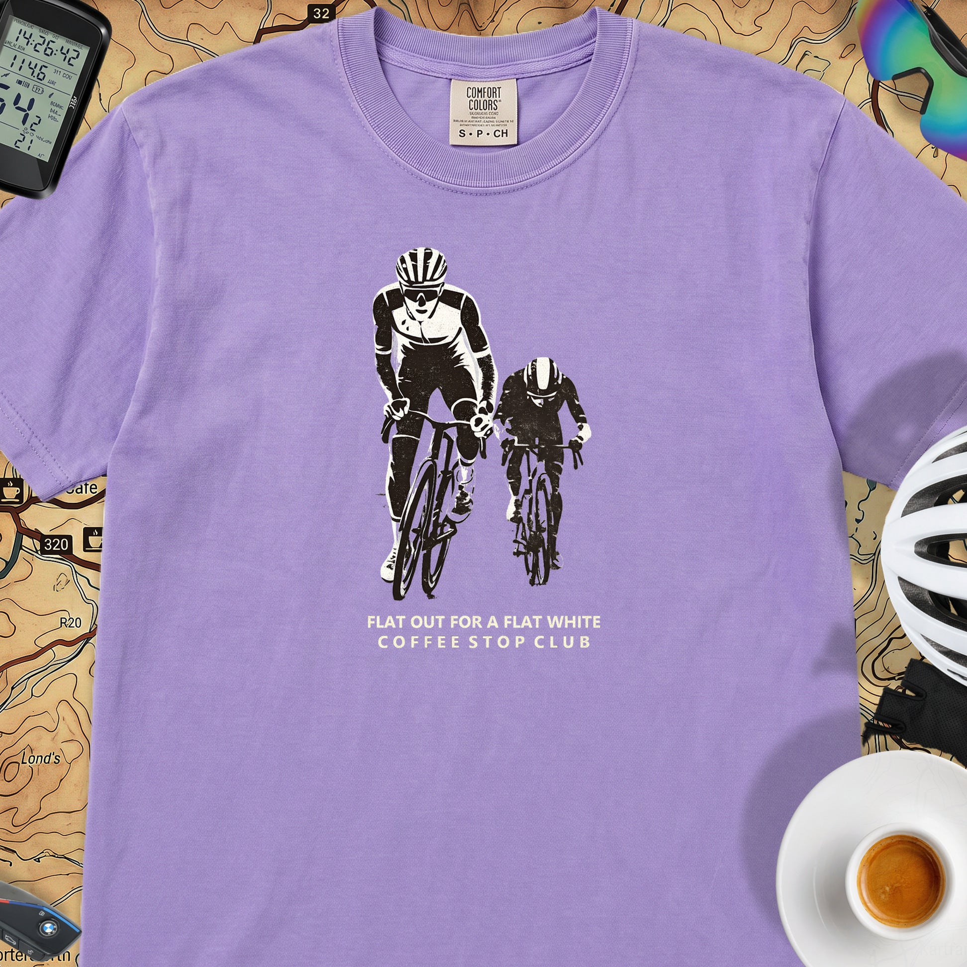 Flat Out 4 Flat White T-Shirt — Violet