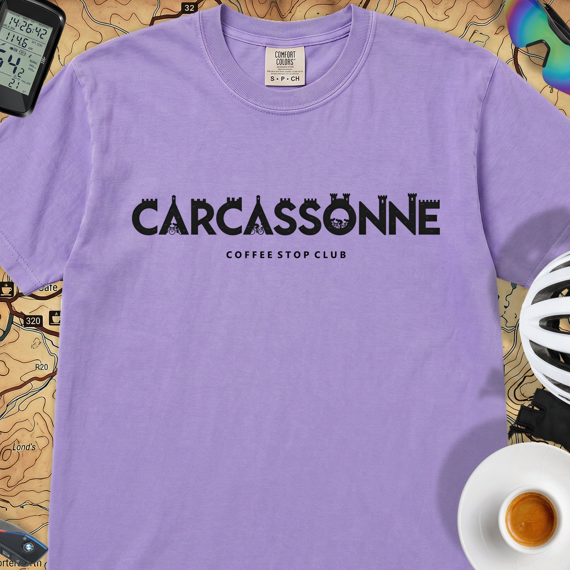 Carcassonne Cycle Tour T-Shirt — Violet