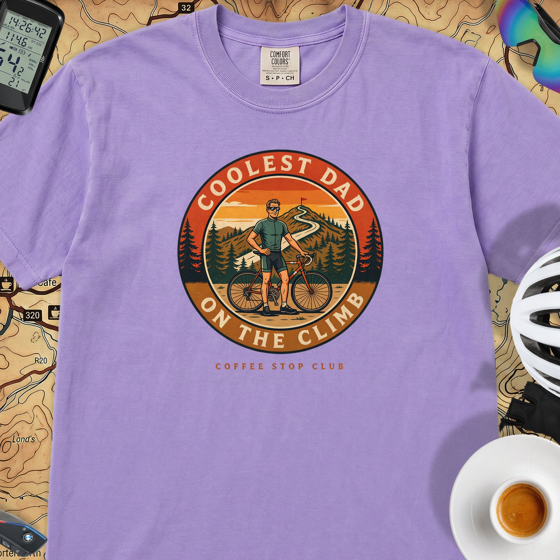 Coolest Dad On The Climb T-Shirt — Violet