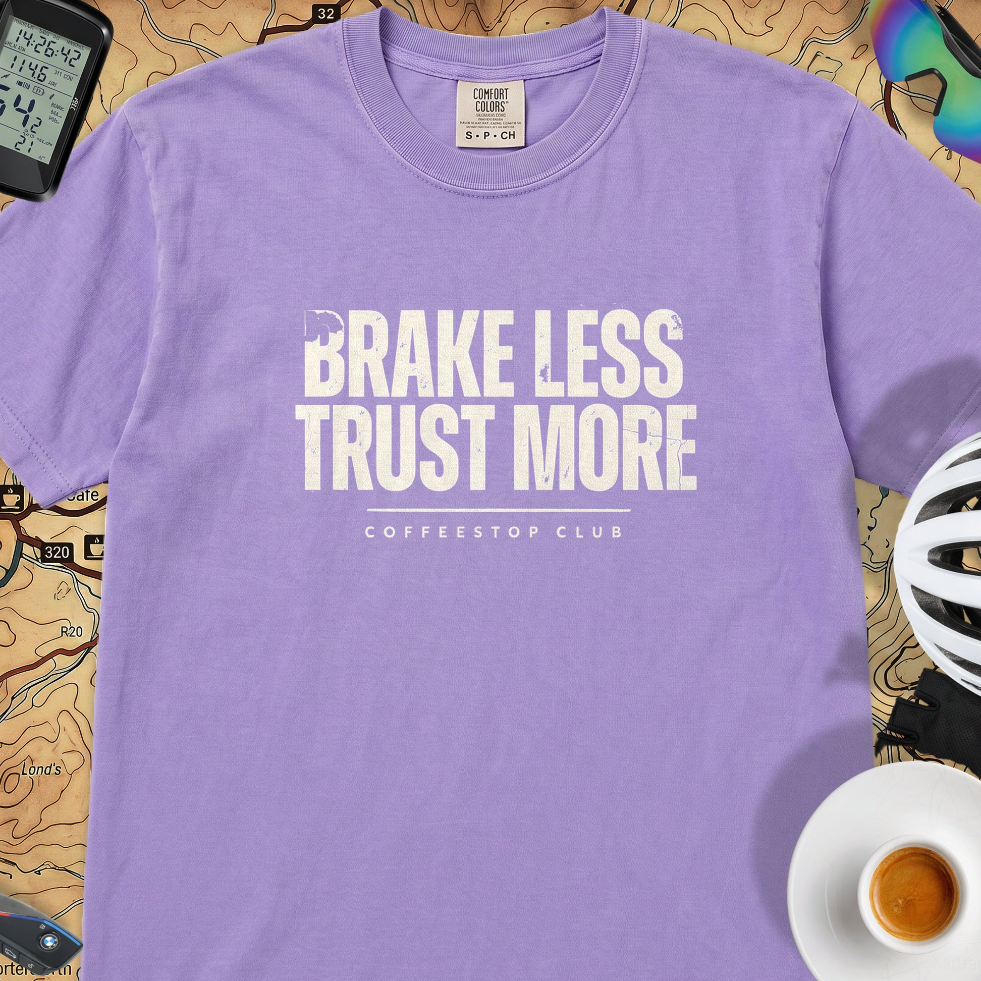 Brake Less Trust More T‑Shirt — Violet