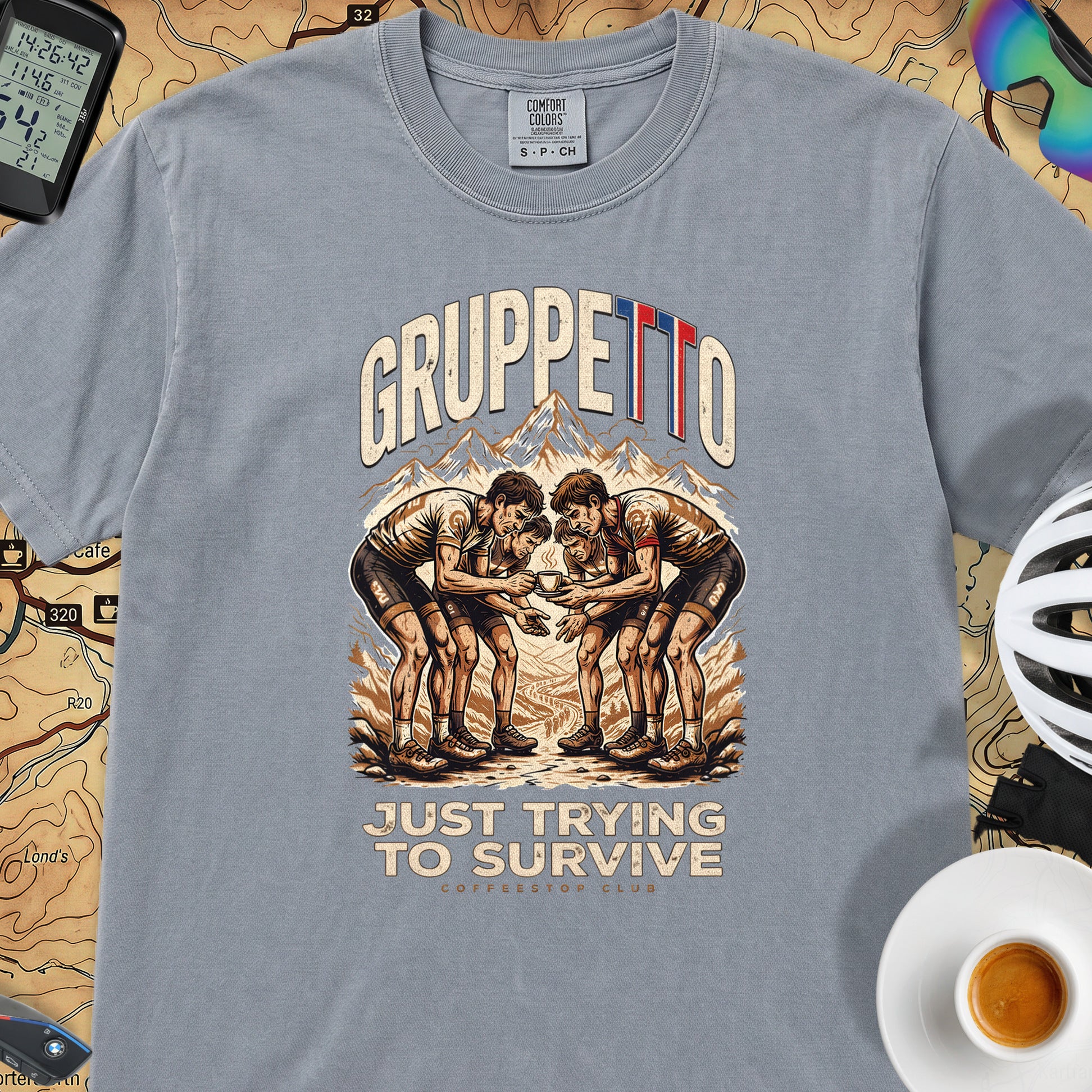 Gruppetto TdF Cycling T-Shirt — Washed Denim