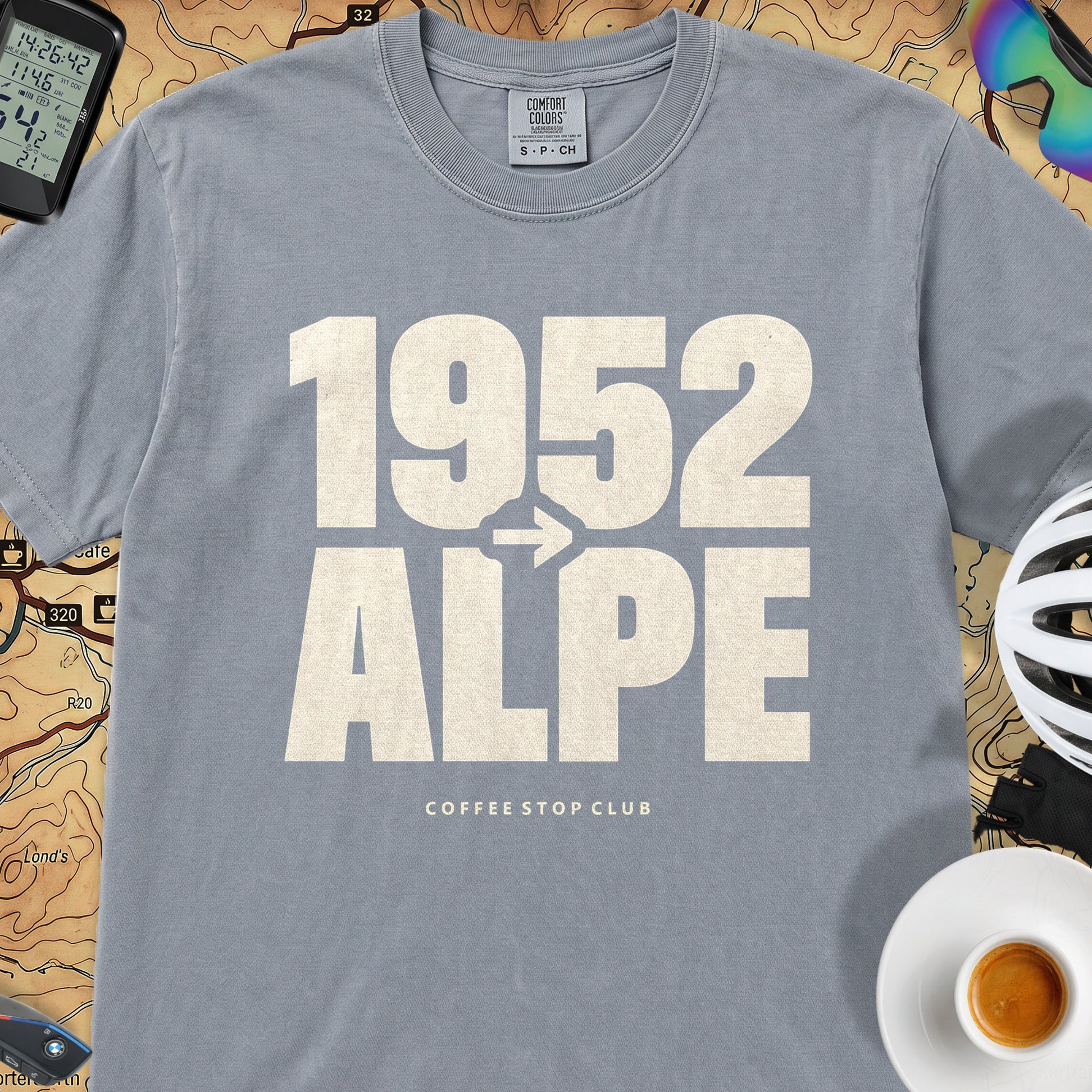 1952 --> l'Alpe Tour T‑Shirt — Washed Denim