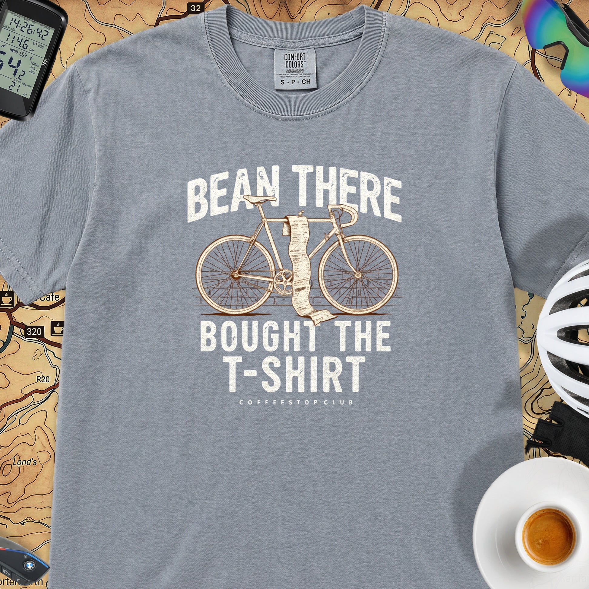 Bean There Cycling T-Shirt — Washed Denim