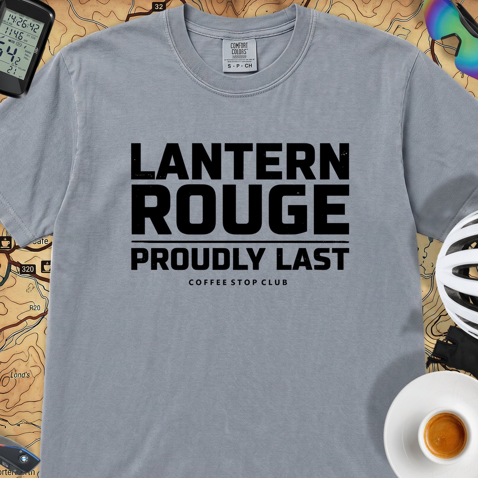 Lanterne Rouge Cycling T‑Shirt — Washed Denim