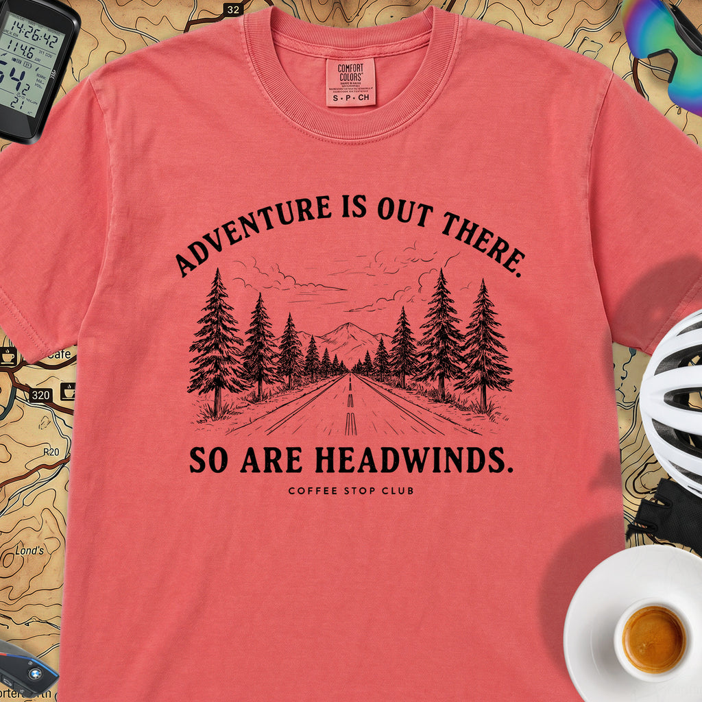 Adventure Is Out There Cycling T-Shirt — Watermelon