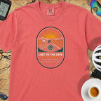 Last to the Café Cyclist T-Shirt — Watermelon