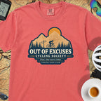 Out of Excuses Cyclist T-Shirt — Watermelon