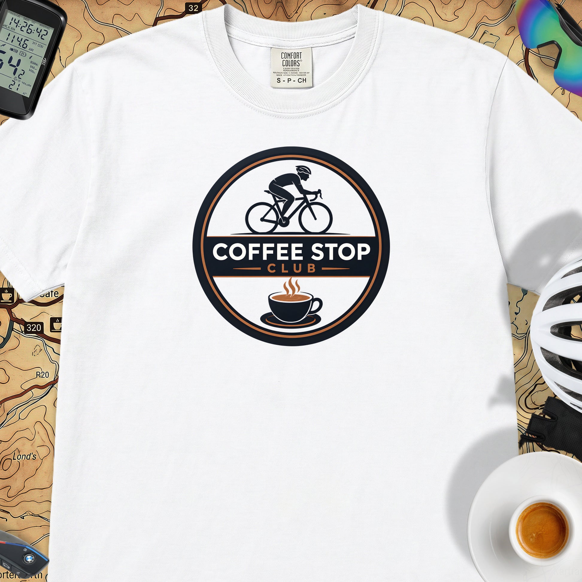 Awesome Coffee Stop Club T-Shirt — White
