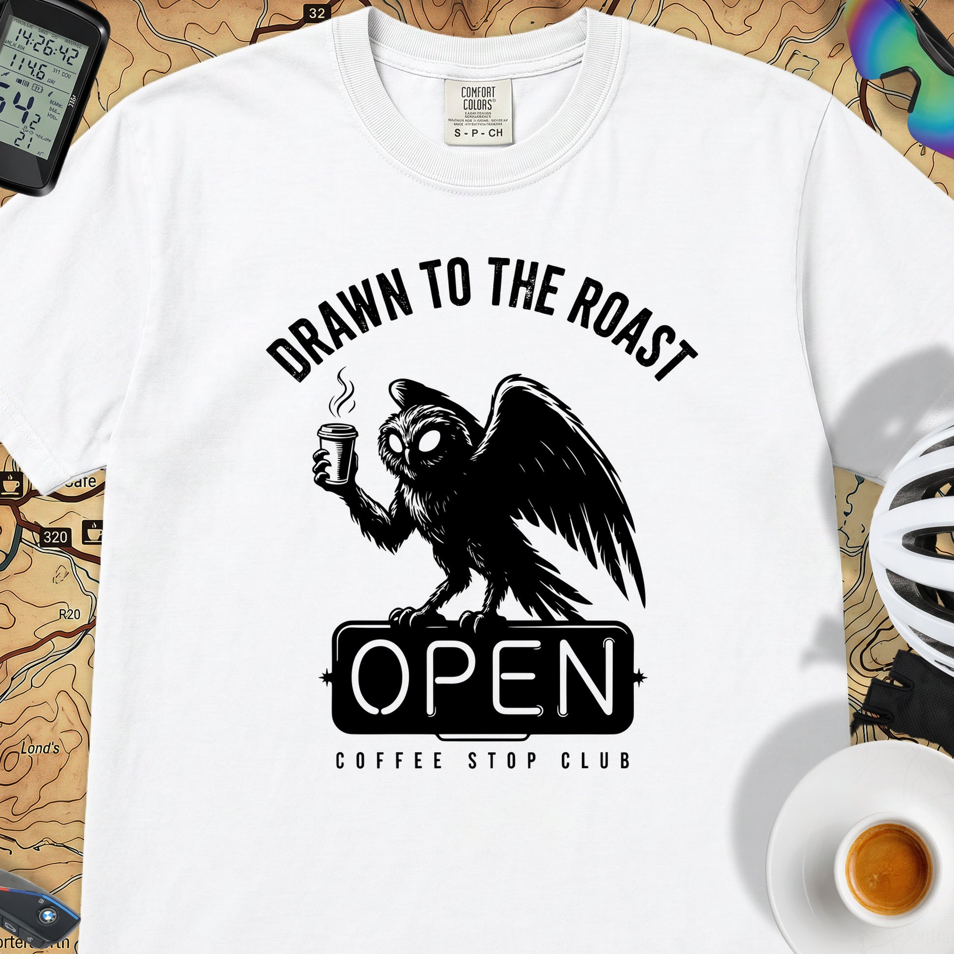 Drawn to the Roast Cycling T-Shirt — White