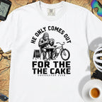 Only For The Cake Cyclist T-Shirt — White