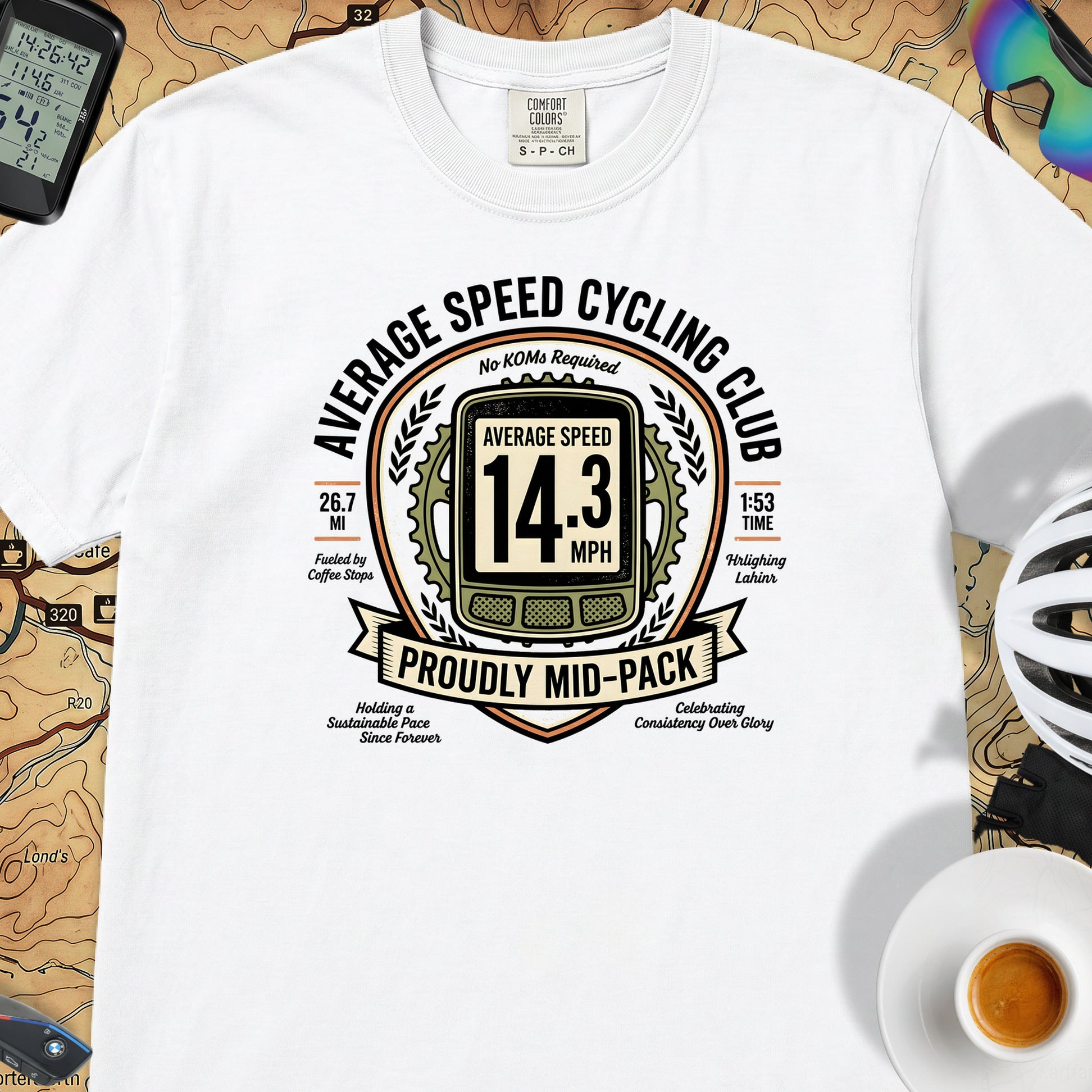 Average Speed Cycling T-Shirt — White