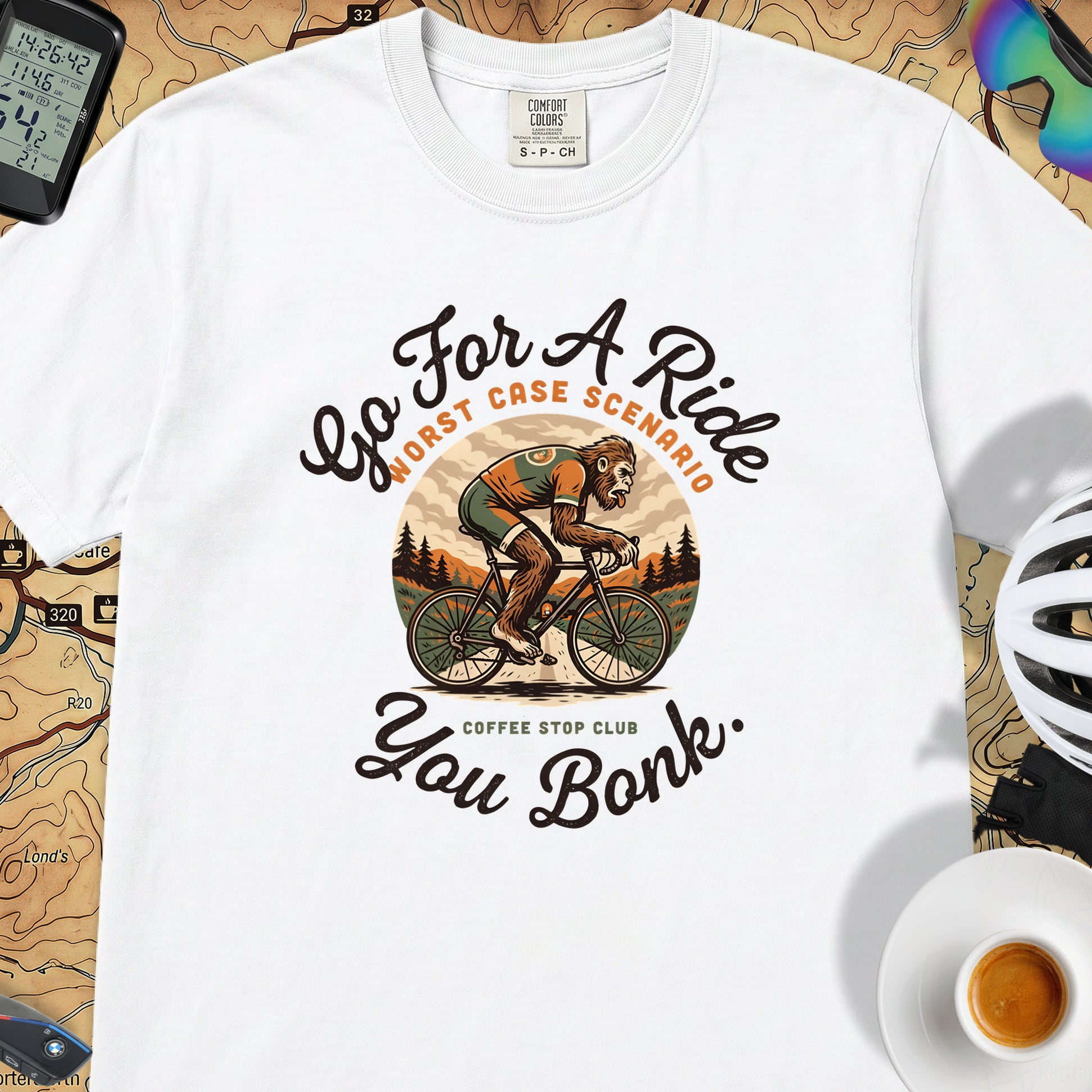 Go For A Ride Biker T‑Shirt — White