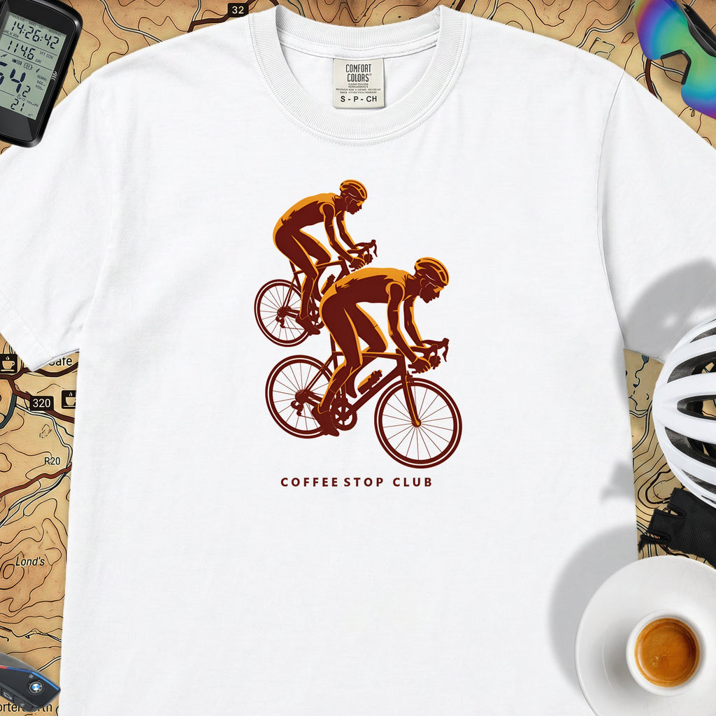 Duo Ride Coffee Stop Club T-Shirt — White