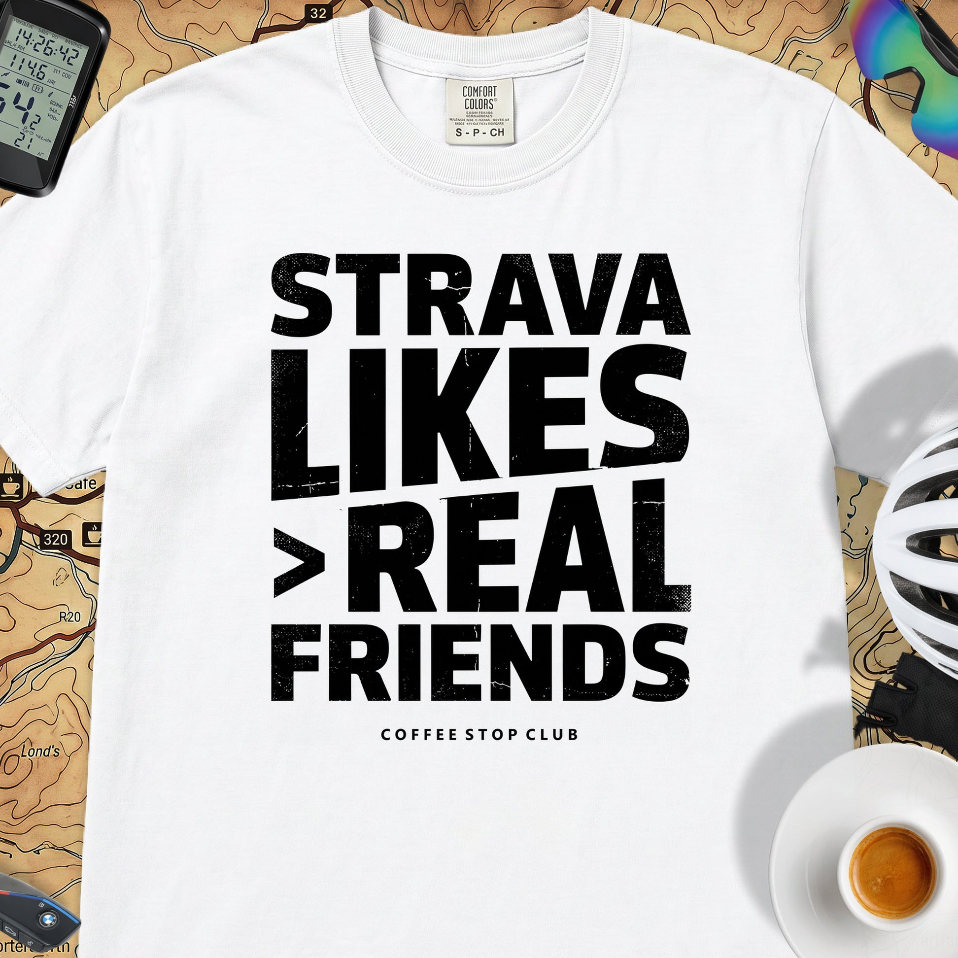 Strava Likes Friends T-Shirt — White