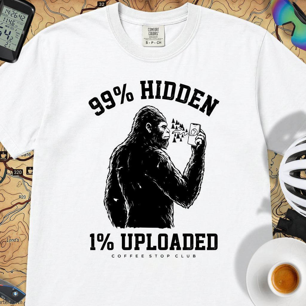 99% Hidden 1% Uploaded Cycling T-Shirt — White