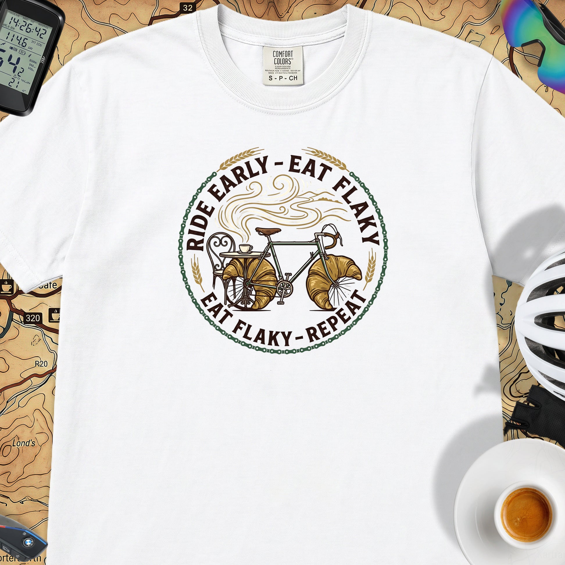 Ride Early Eat Flaky T-Shirt — White
