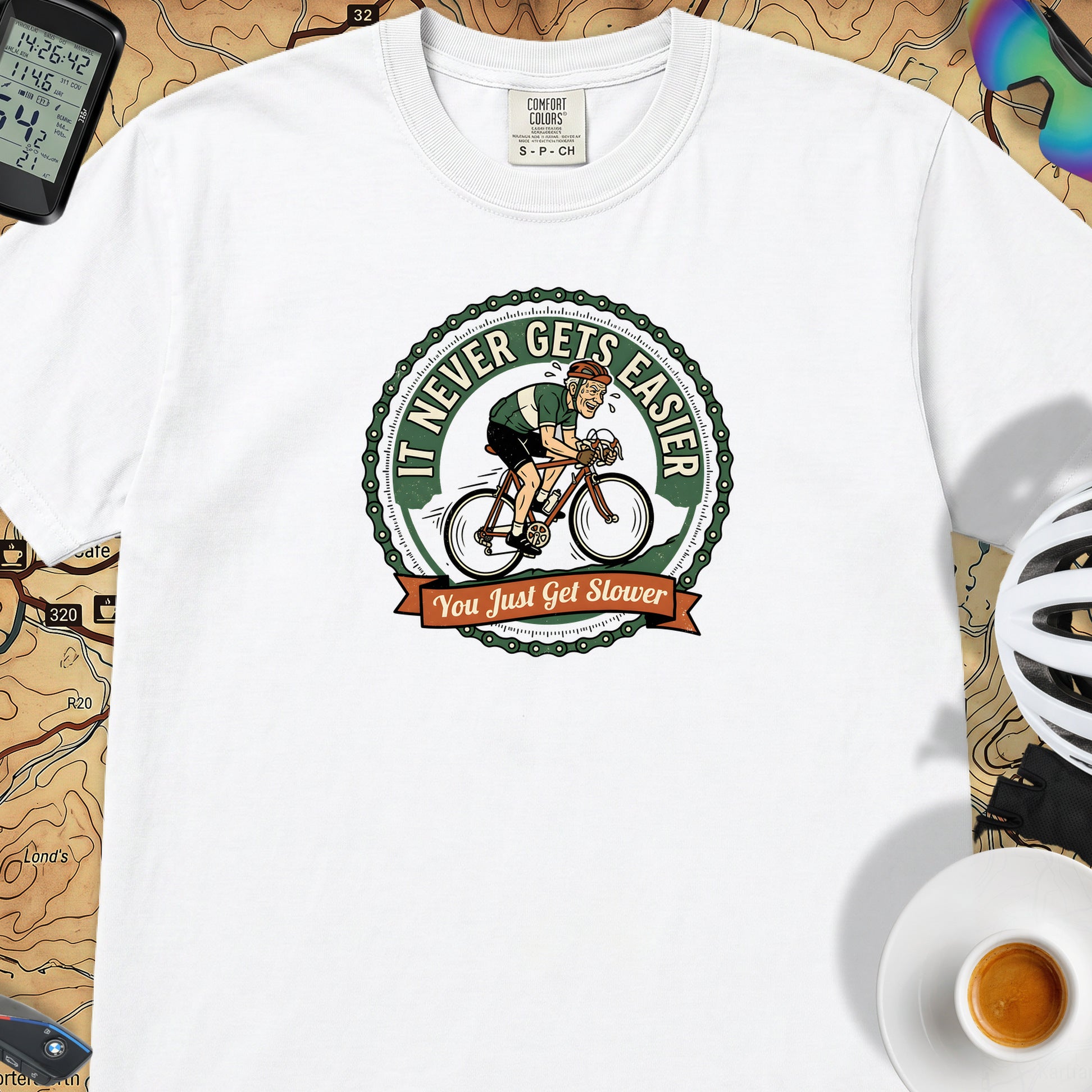 Never Gets Easier T-Shirt — White