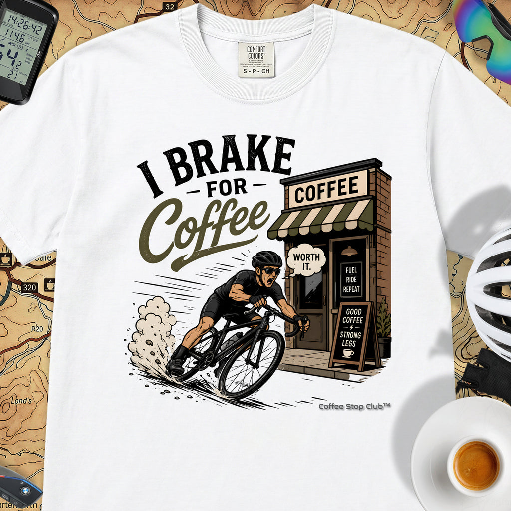 Big Brake For Coffee T-Shirt — White