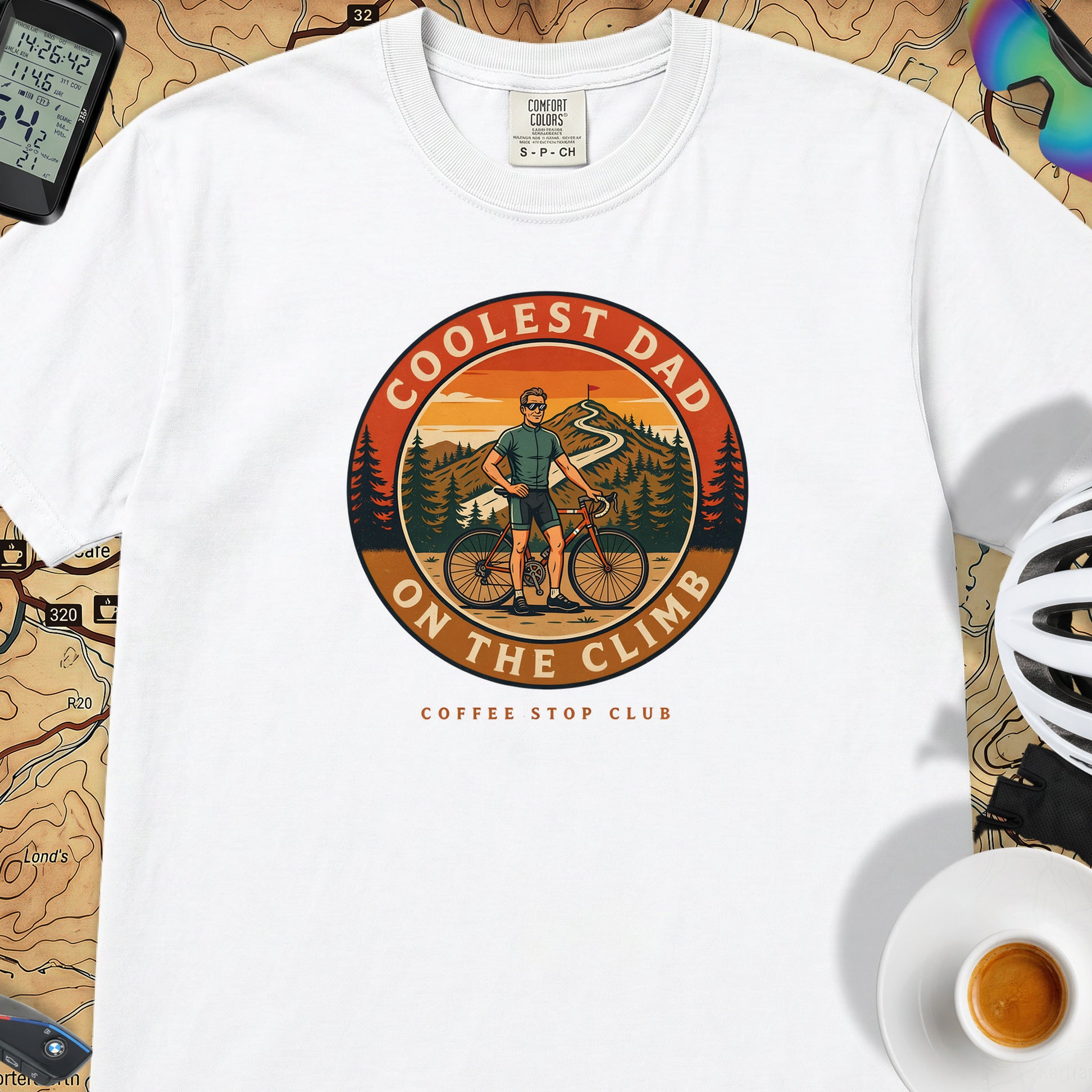 Coolest Dad On The Climb T-Shirt — White