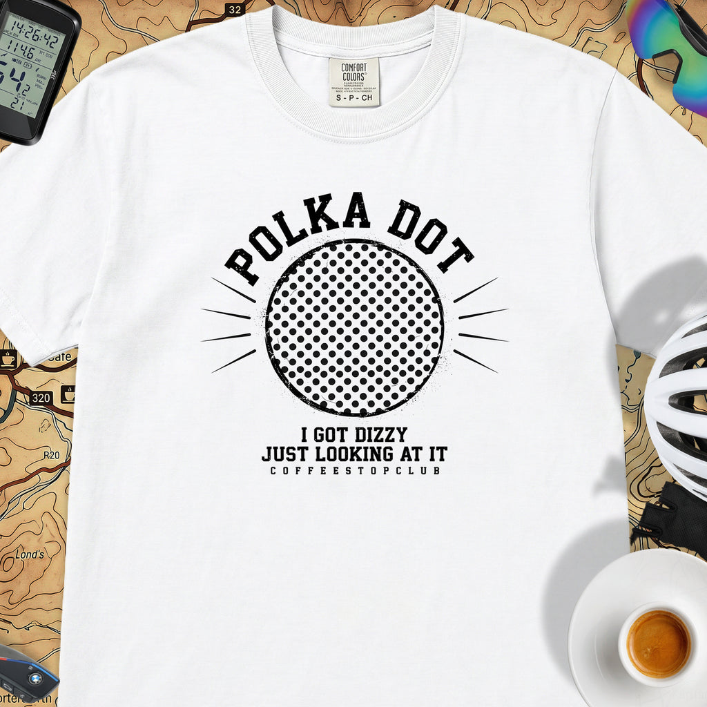 Polka Dot Yellow Cycling T-Shirt — White